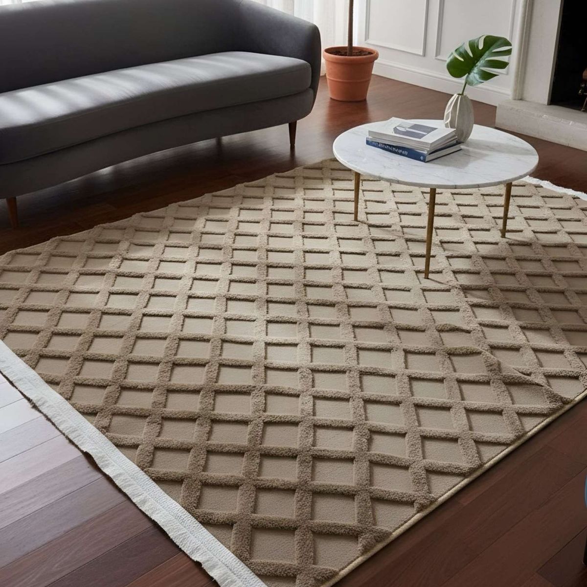 GENERICO - Alfombra Moderna Jacquard Bicolor 150x200