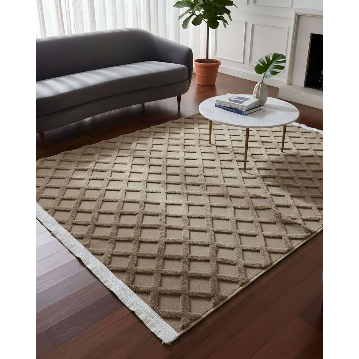GENERICO - Alfombra Moderna Jacquard Bicolor 150x200