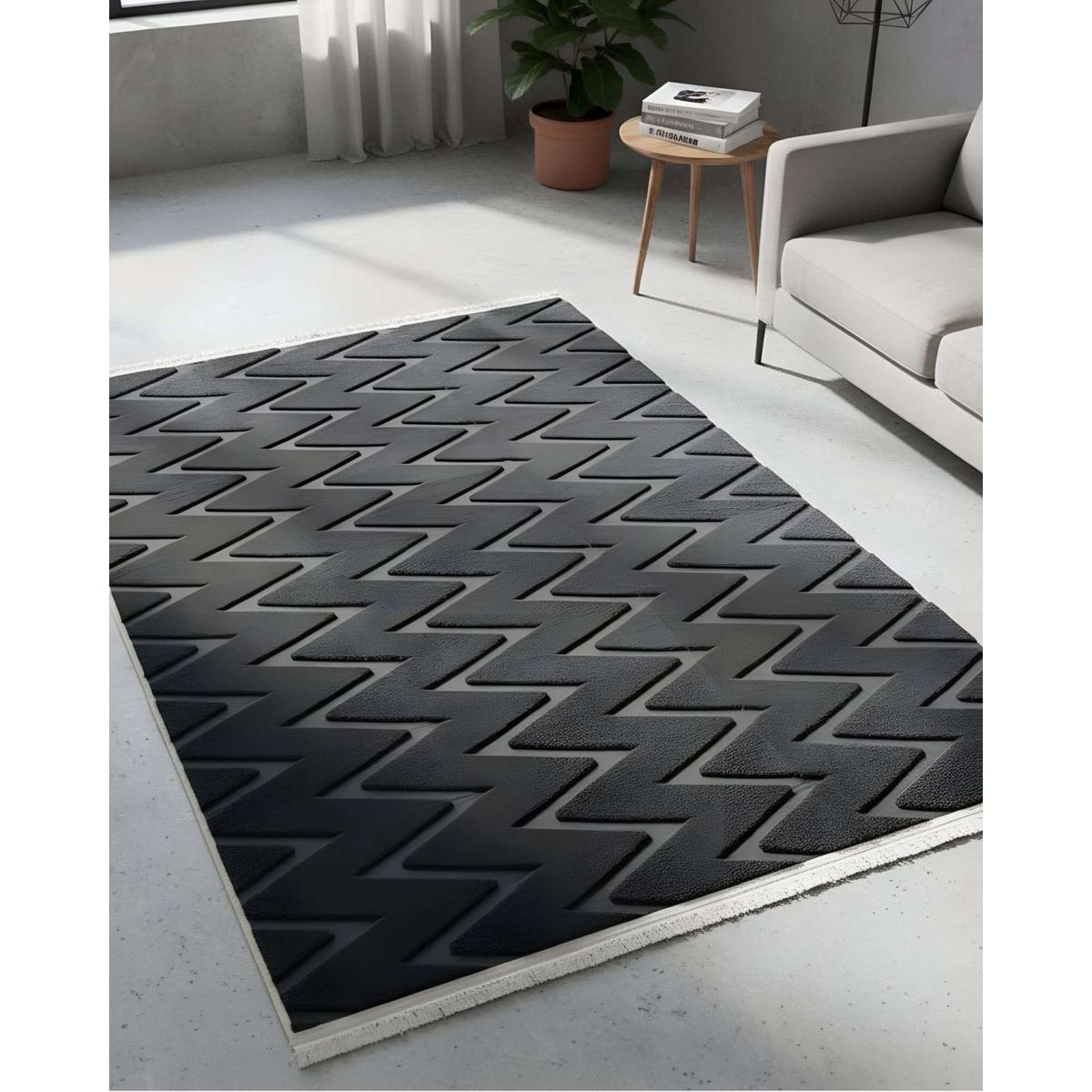 GENERICO - Alfombra Moderna Jacquard Bicolor 150x200