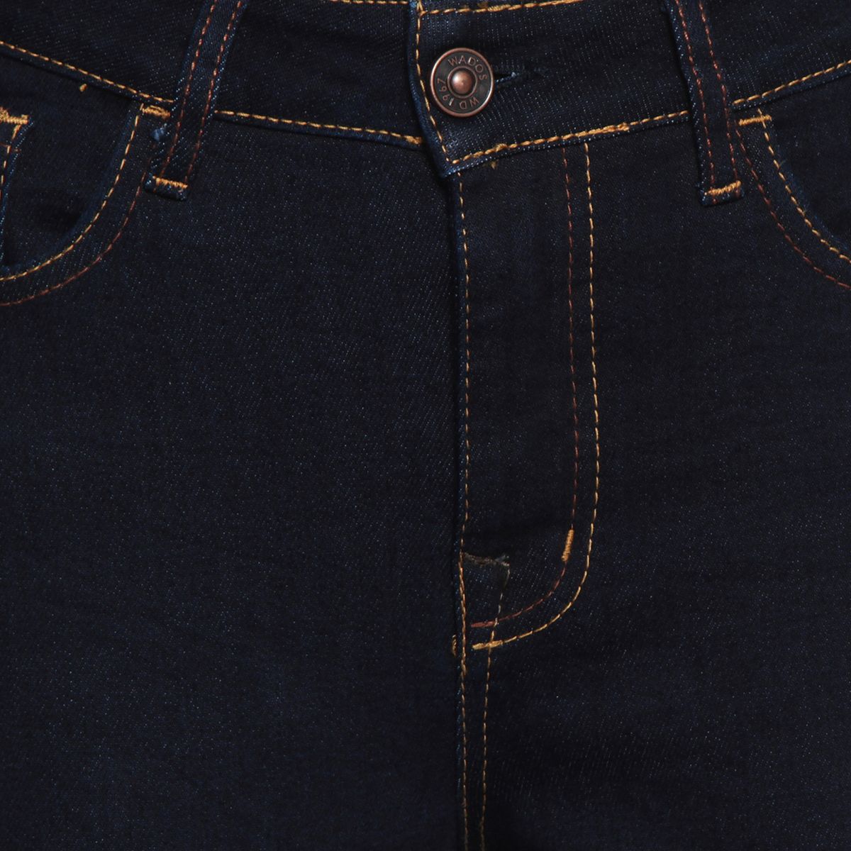 WADOS - JEANS WIDE LEG TIRO ALTO  PRETINA BASICA 1 BOTON