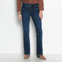 WADOS - JEANS MUJER RECTO TIRO MEDIO PUSH IN PUSH UP PRETINA MEDIA DOS BOTONES