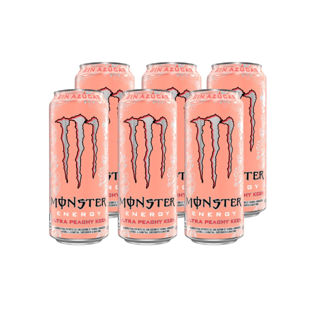 MONSTER - PACK X6 ENERGETICA ULTRA PEACHY KEEN SIN AZUCAR 473ML - MONSTER ENERGY