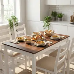 ELEMENT DESIGN - Juego de Comedor 4 Sillas Mesa Rectangular Moderno 108x73x56cm