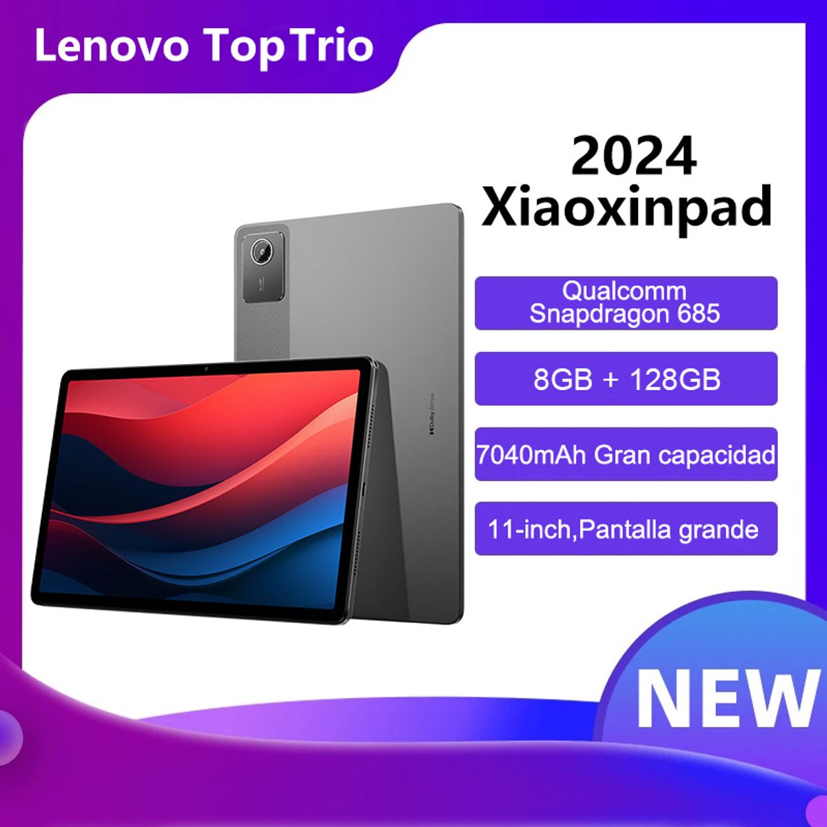 LENOVO - Lenovo Pad 2024 Tablet 8GB RAM y 128GB ROM WiFi 11”-Gris