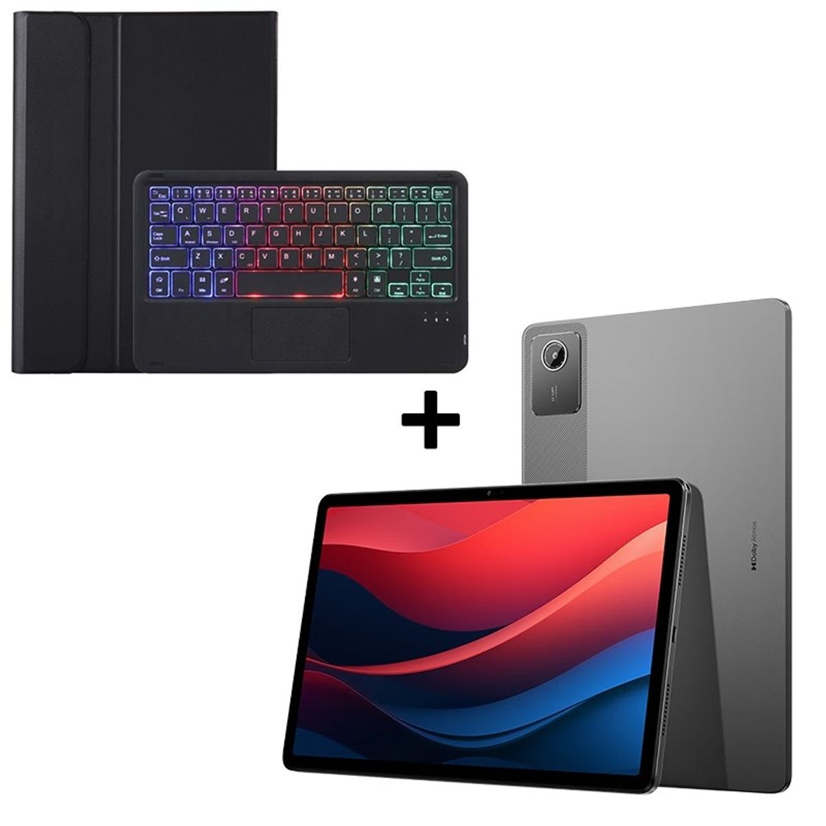 LENOVO - Tablet Lenovo Pad 2024 8+128 Gris con Negro teclado retroiluminado