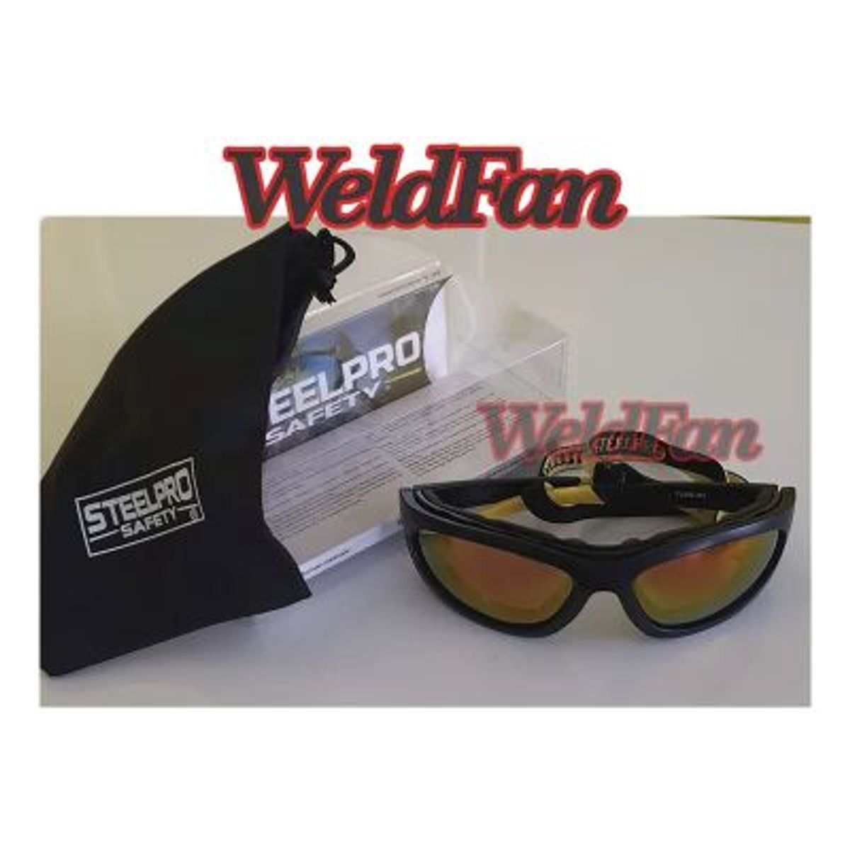 STEEL PRO - Lentes Turbine - Marco Negro Revo Rojo