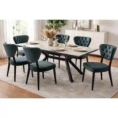 GENERICO - Mesa Comedor Venus para 6 personas con 6 sillas, Mesa Extendible