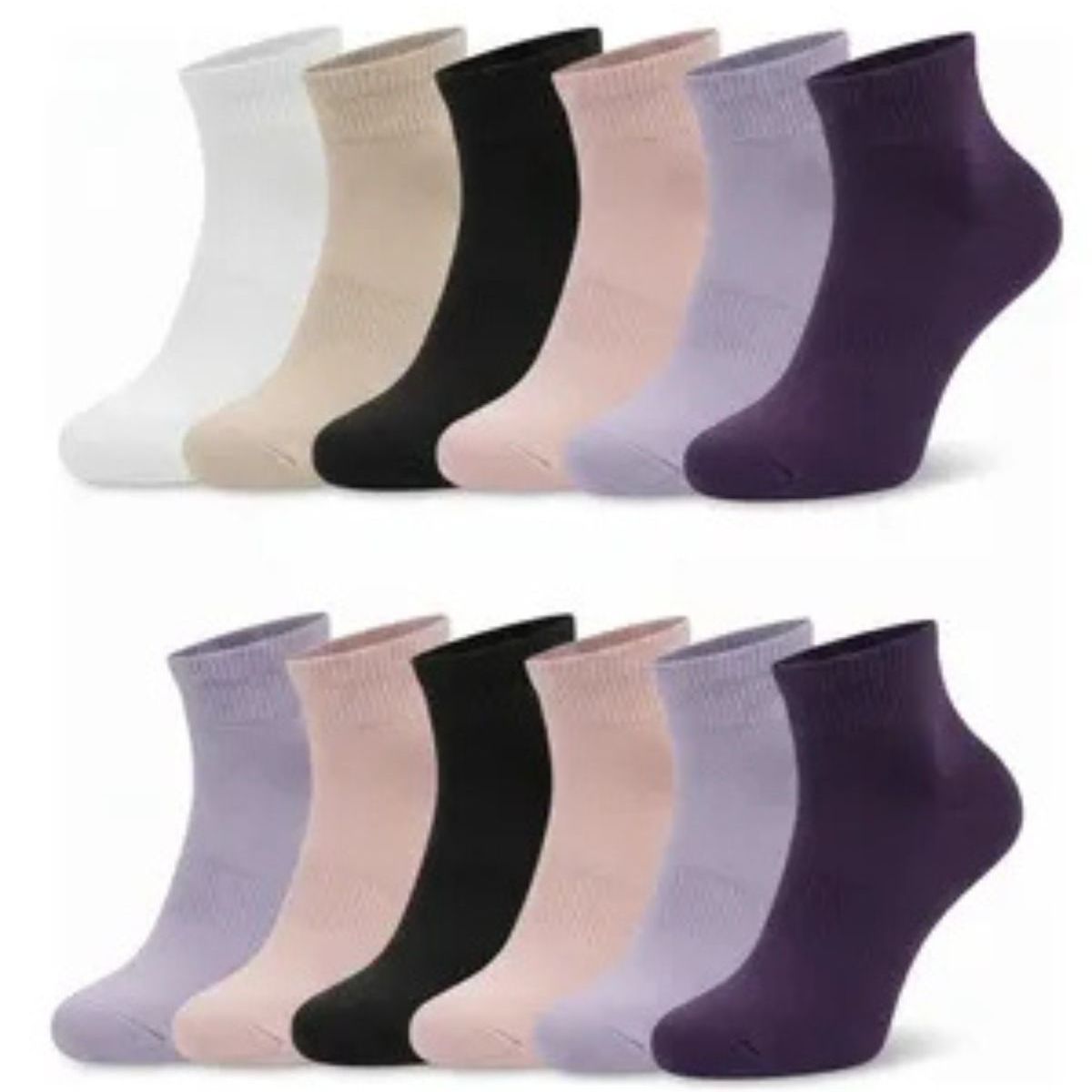 LOOK DORE - Pack 12 Pares Calceta Deportiva Premium Bambú Algodón. Mujer 211M