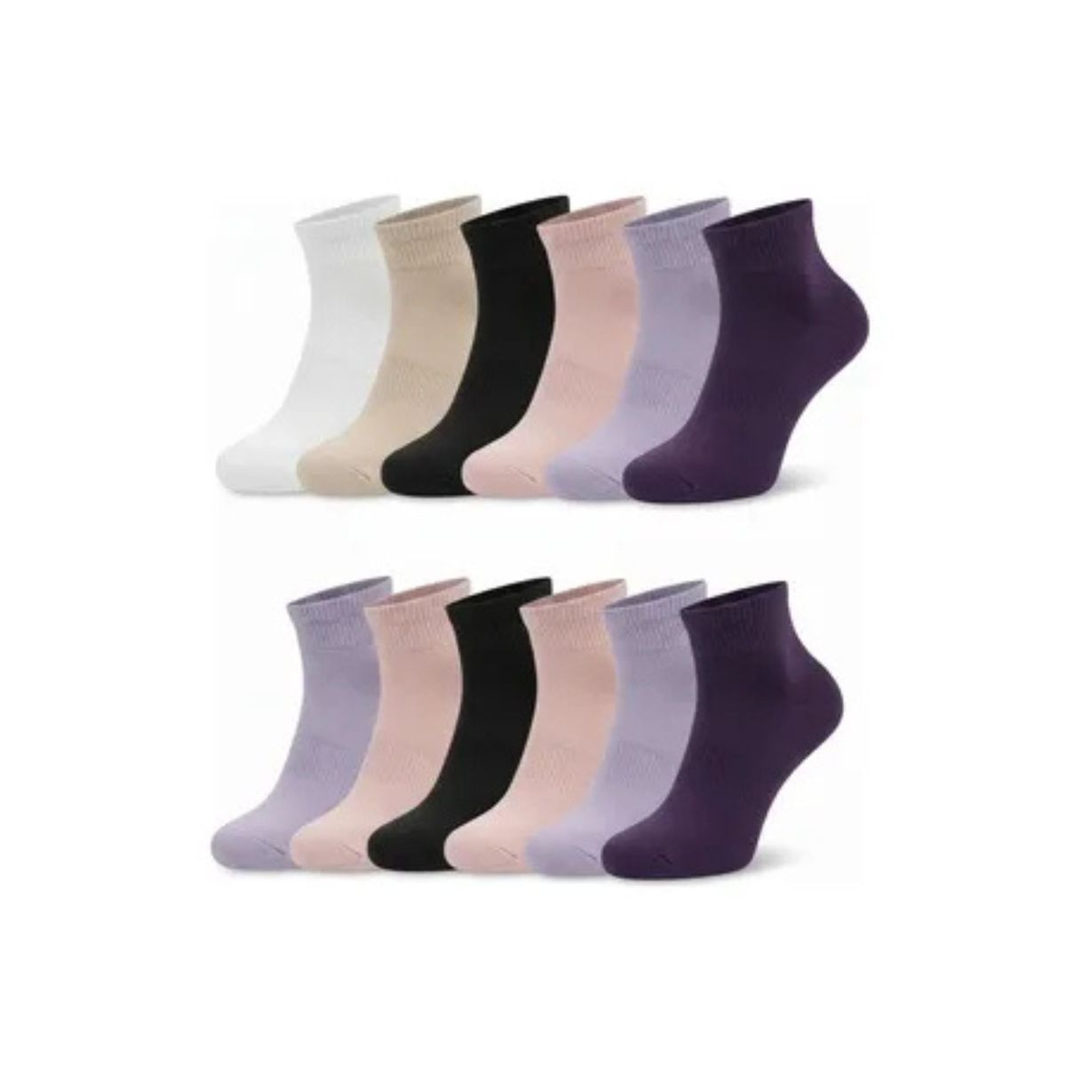 LOOK DORE - Pack 12 Pares Calceta Deportiva Premium Bambú Algodón. Mujer 211M