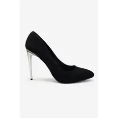 AGW - Zapato formal taco mujer negro gamuza