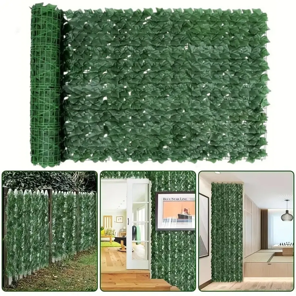 ARBUSTO REAL - Malla de Hojas Cerca Tupidas Enredadera Decoración 3x1 m