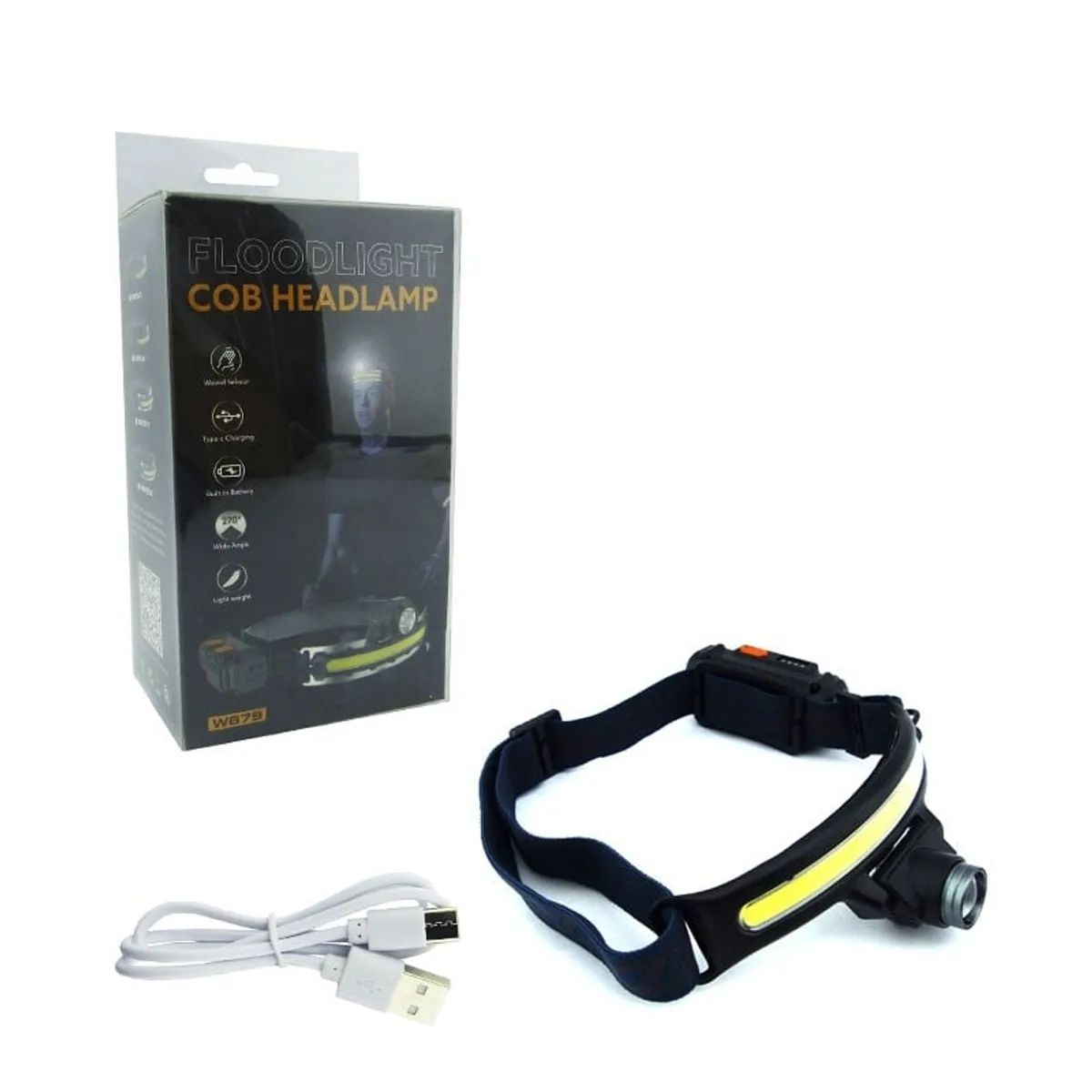GENERICO - LINTERNA MINERO 1 LED Y BANDA COB MOD.W679 FOCO CON MOVIMIENTO