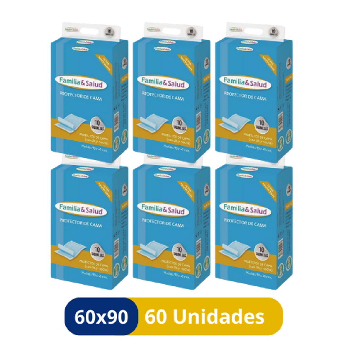 GENERICO - Sabanillas para Adulto Familia Salud Protector de Cama 60x90 cm - 60 Unidades