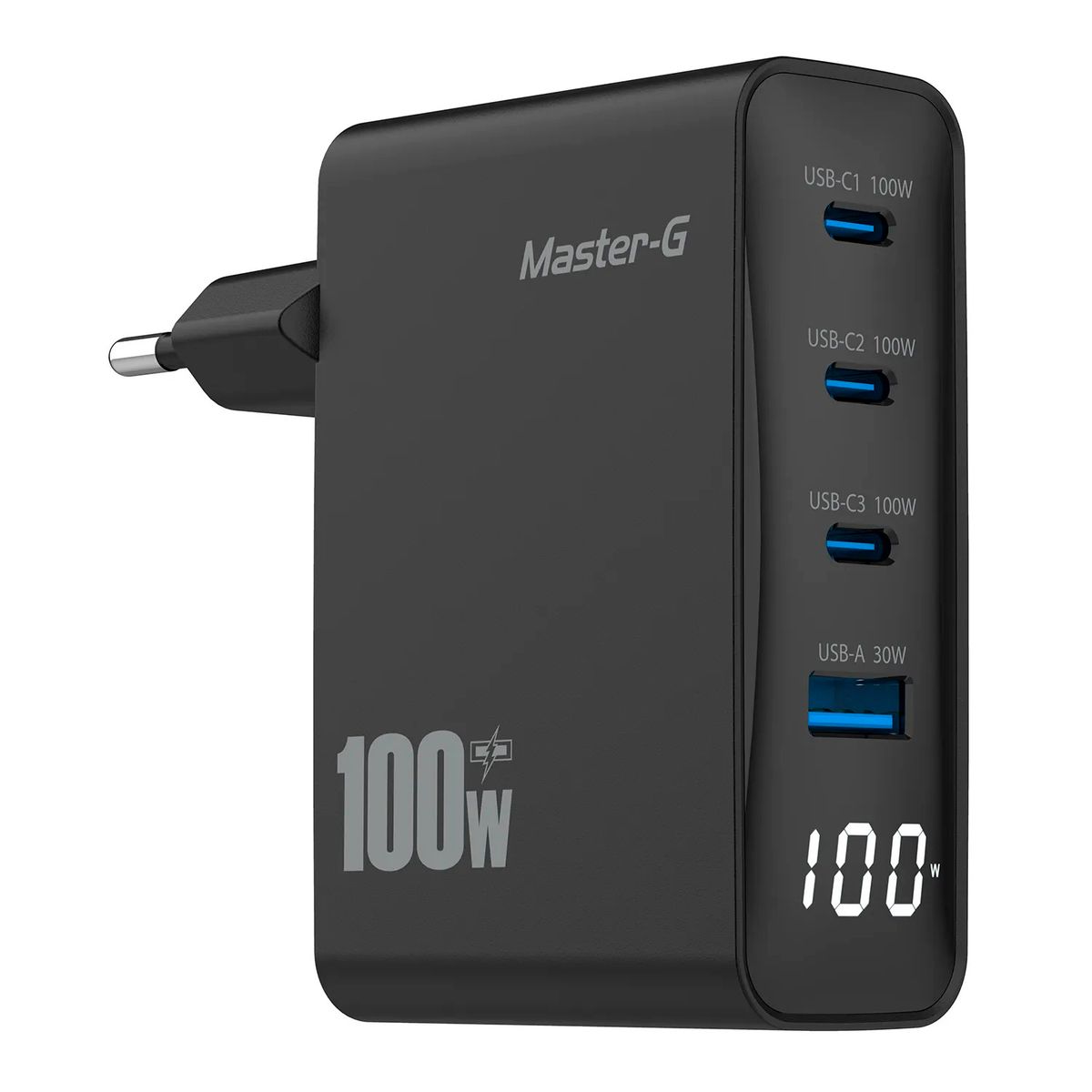 MASTER G - Cargador Master-G Carga Rapida 100w Multipuerto +Cable USB-C