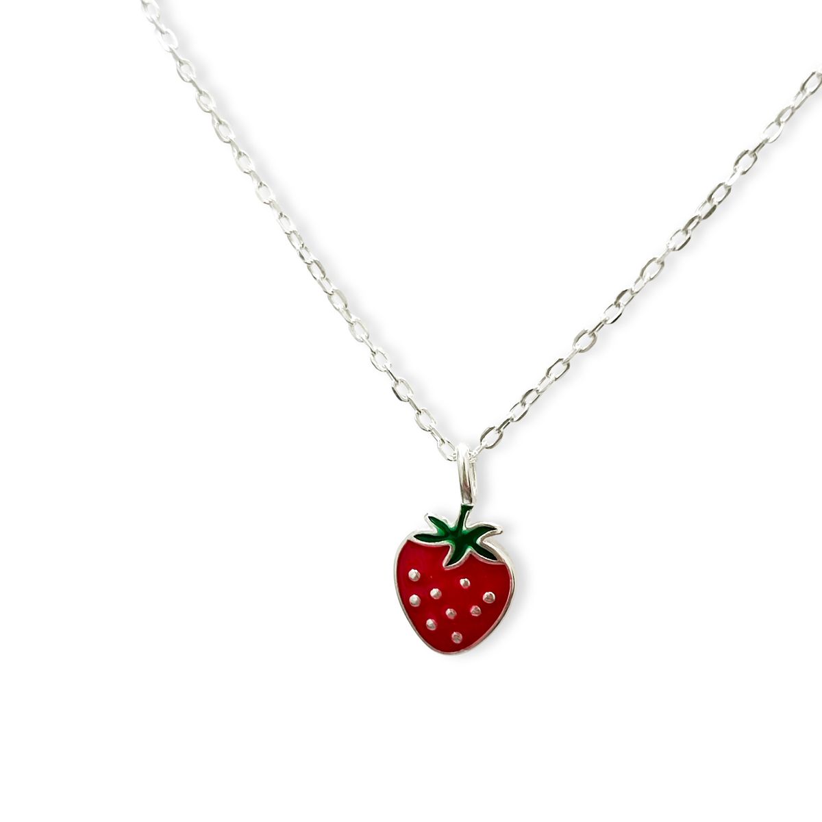 COGGIOLA - Collar Frutilla Eslabón Plata Fina 925