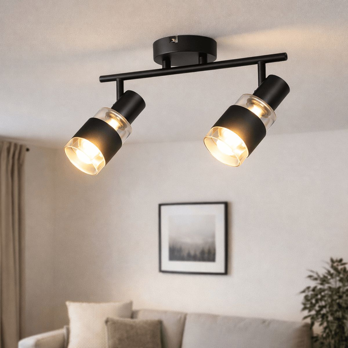 Apliqué Doble Negro Konnergie Iluminación Direccional, marca SPACE HOME - Foto 2