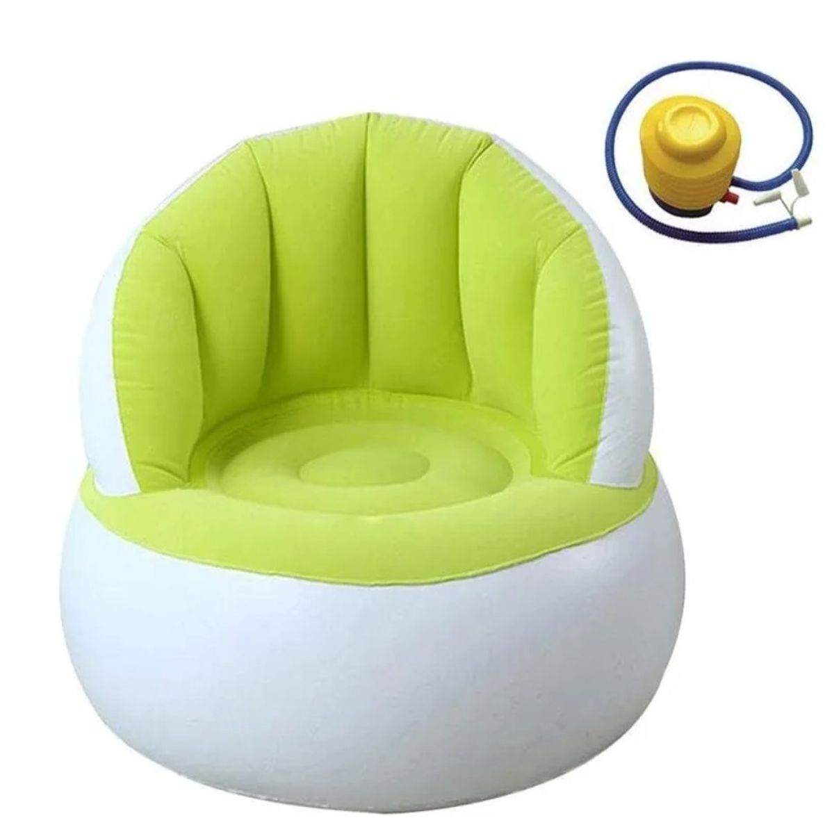 GENERICO - Sillón Inflable Puff Tumbona Con Reposa Pies Verde BELUG