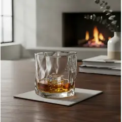 GENERICO - Set 6 Vaso de vidrio whisky diseño irregular moderno 60ml