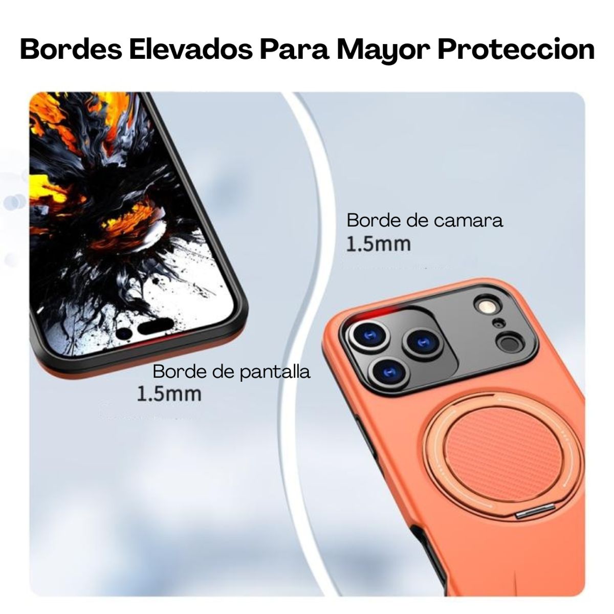 GENERICO - Carcasa Reforzada Protección Camara Para iPhone 17 Pro Max / Naranja