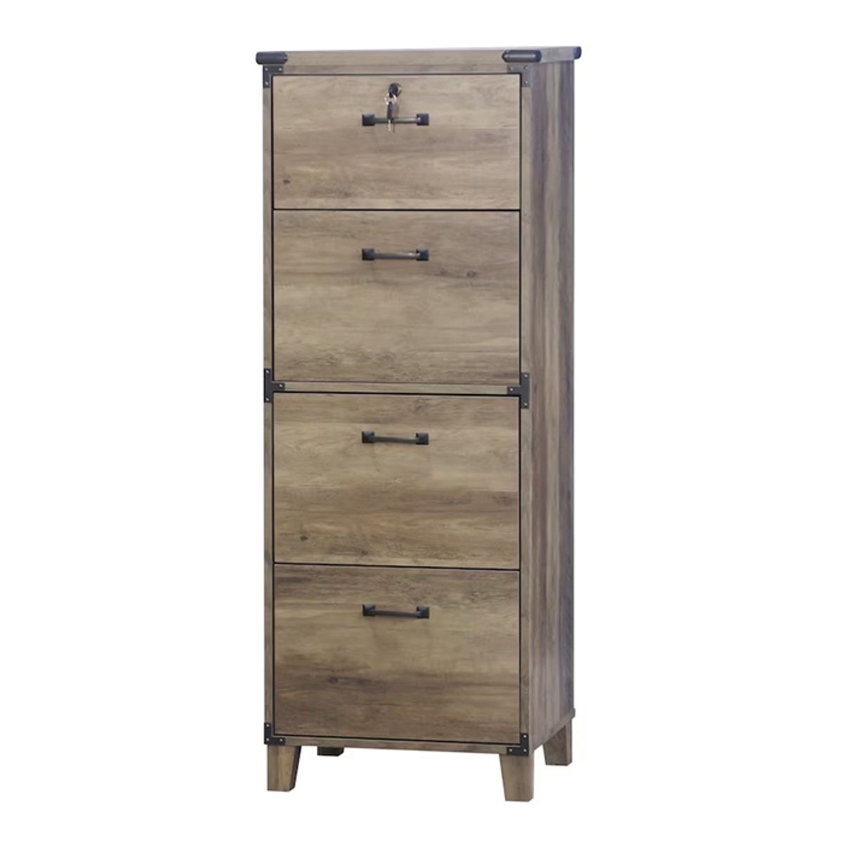 MSA MUEBLES SANTA ANA - Cajonera Kardex 4 Cajones Rustik OAK Line