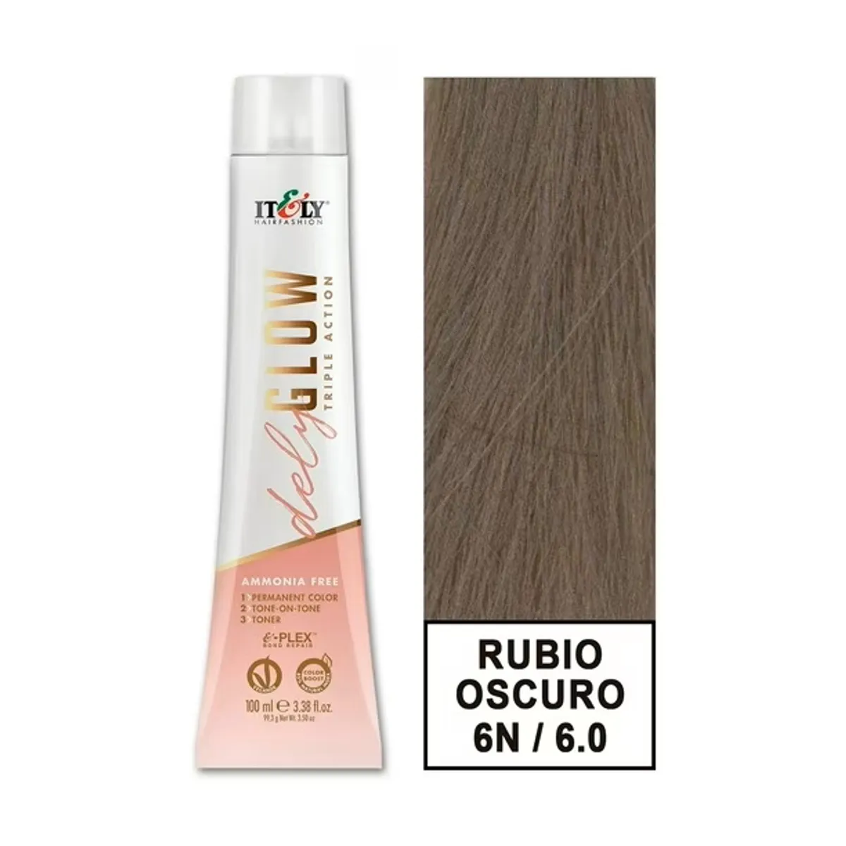 GENERICO - TINTURA PER S/AMONI ITELY DELYGLOW 6N RUBIO OSCURO 100ML 6.0 + OXIDANTE
