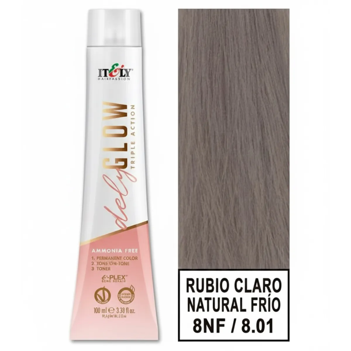 GENERICO - TINTURA PER S/AMONI ITELY DELYGLOW 8NF RUBIO CLARO FRIO NATURAL 100ML 8.01 + OXIDANTE
