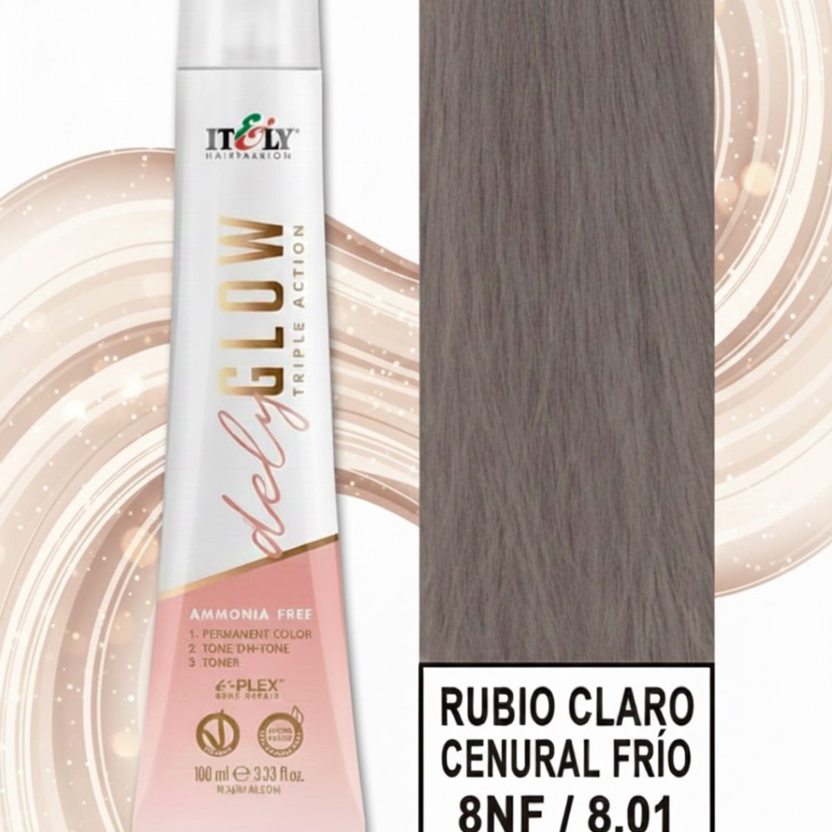 GENERICO - TINTURA PER S/AMONI ITELY DELYGLOW 8NF RUBIO CLARO FRIO NATURAL 100ML 8.01 + OXIDANTE