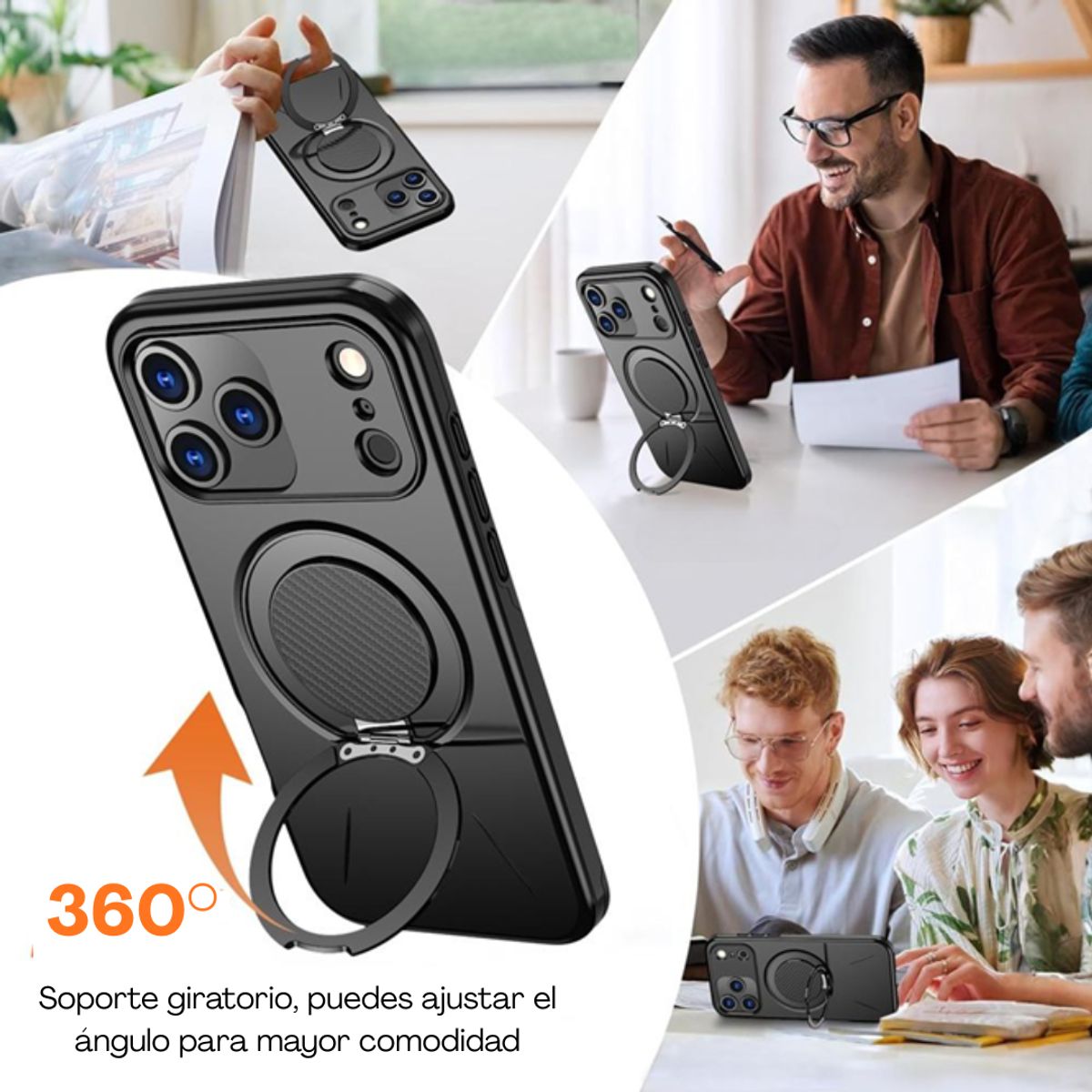GENERICO - Carcasa Reforzada Protección Camara Para iPhone 17 Pro Max / Negro
