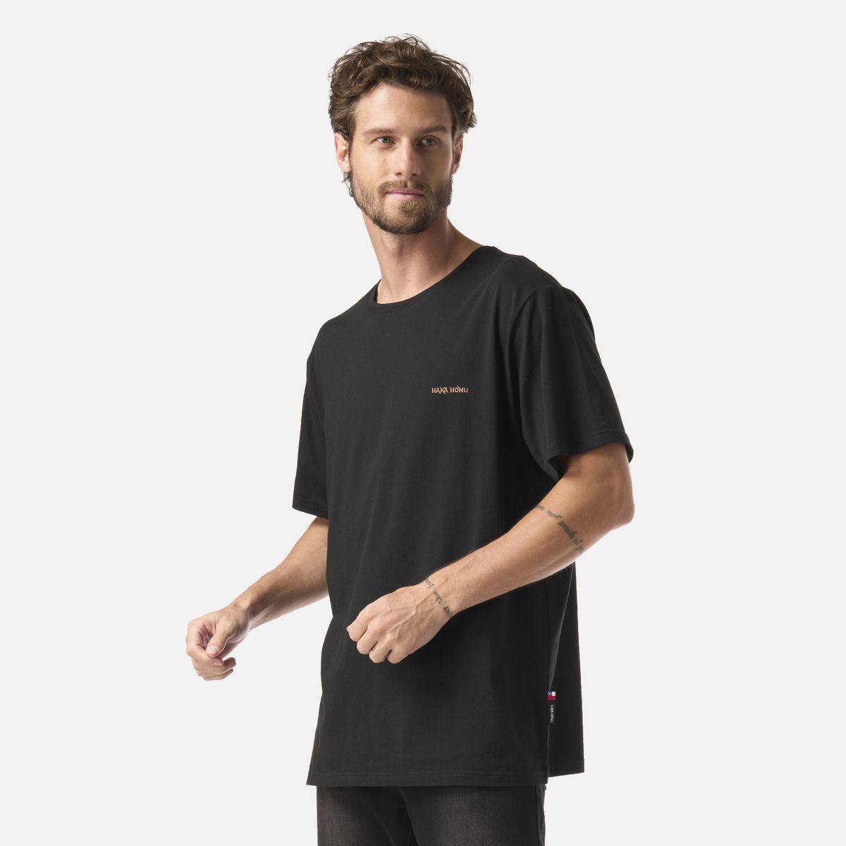 HAKA HONU - Polera Hombre Polo Negro Haka Honu