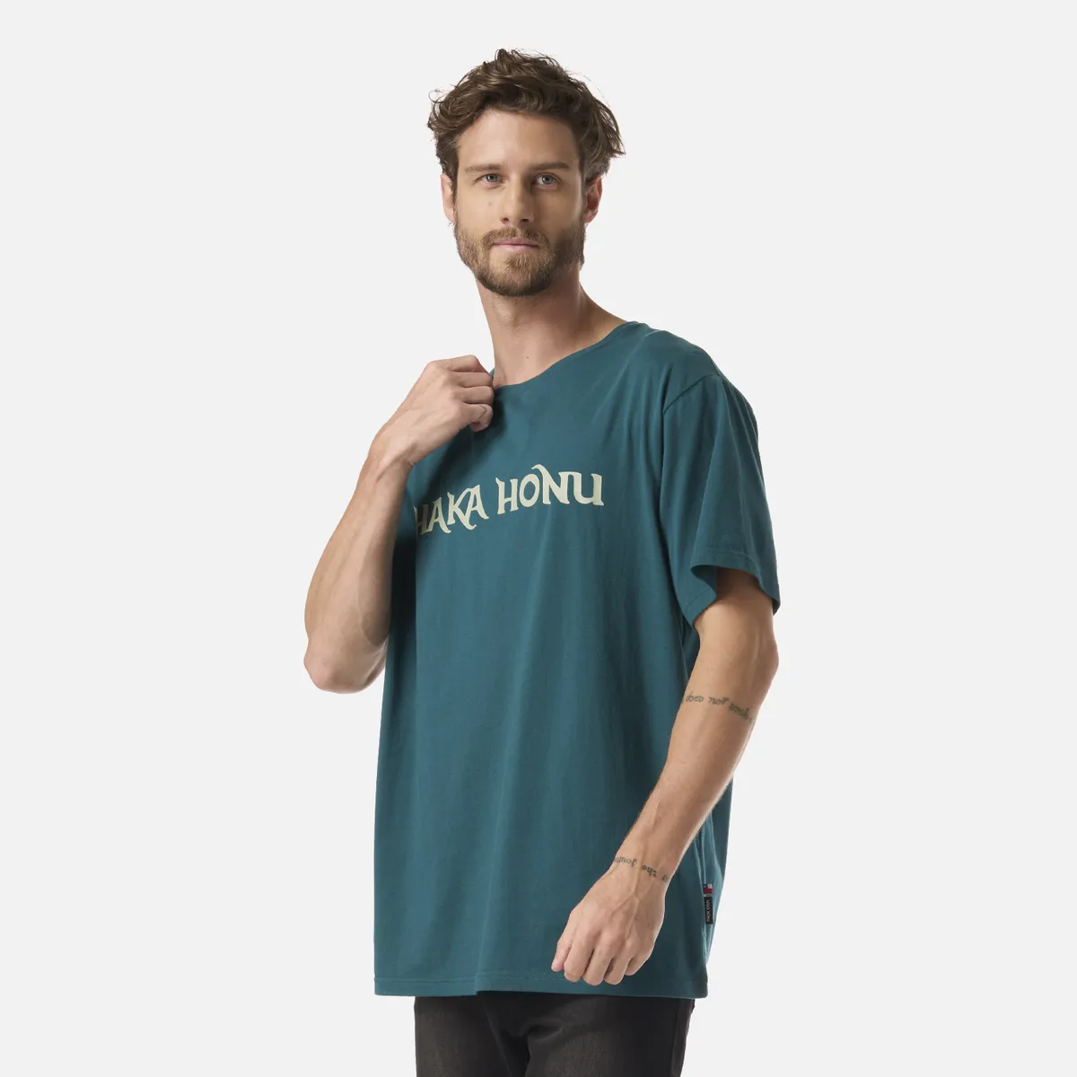 HAKA HONU - Polera Hombre Logo Petroleo Haka Honu