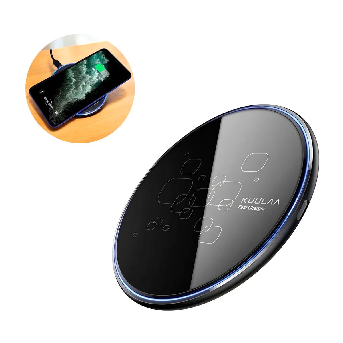 OFERTABKN - Cargador Inalambrico Carga Rapida Kuulaa 15w Qi Universal