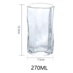 GENERICO - Vaso De Vidrio Ondulado Diseño Moderno Irregular 270ml