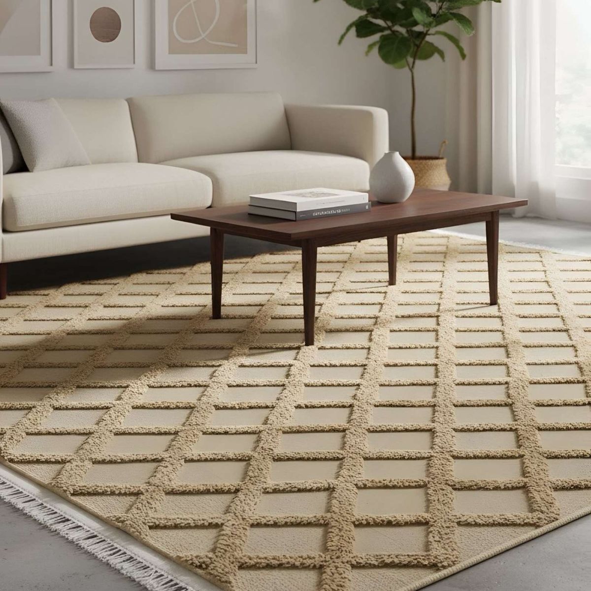 GENERICO - Alfombra Moderna Jacquard Bicolor 150x200
