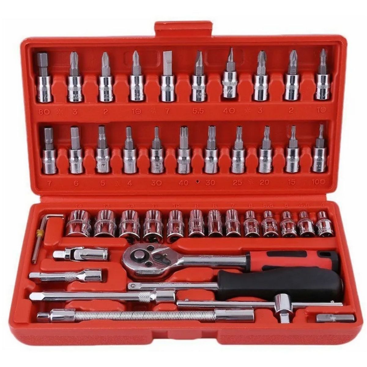 GENERICO - Set Ratchet 14 Dados Milimétricos Destornillador 46pz