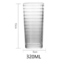 GENERICO - Vaso de vidrio labrado 320ml para bebidas y jugos