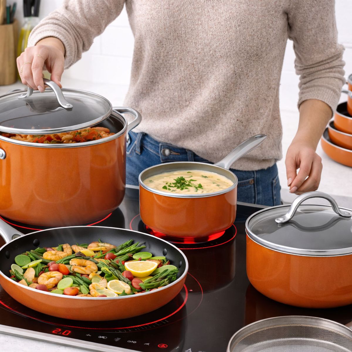 GENERICO - Batería de cocina 11 piezas - Todo tipo de Cocina