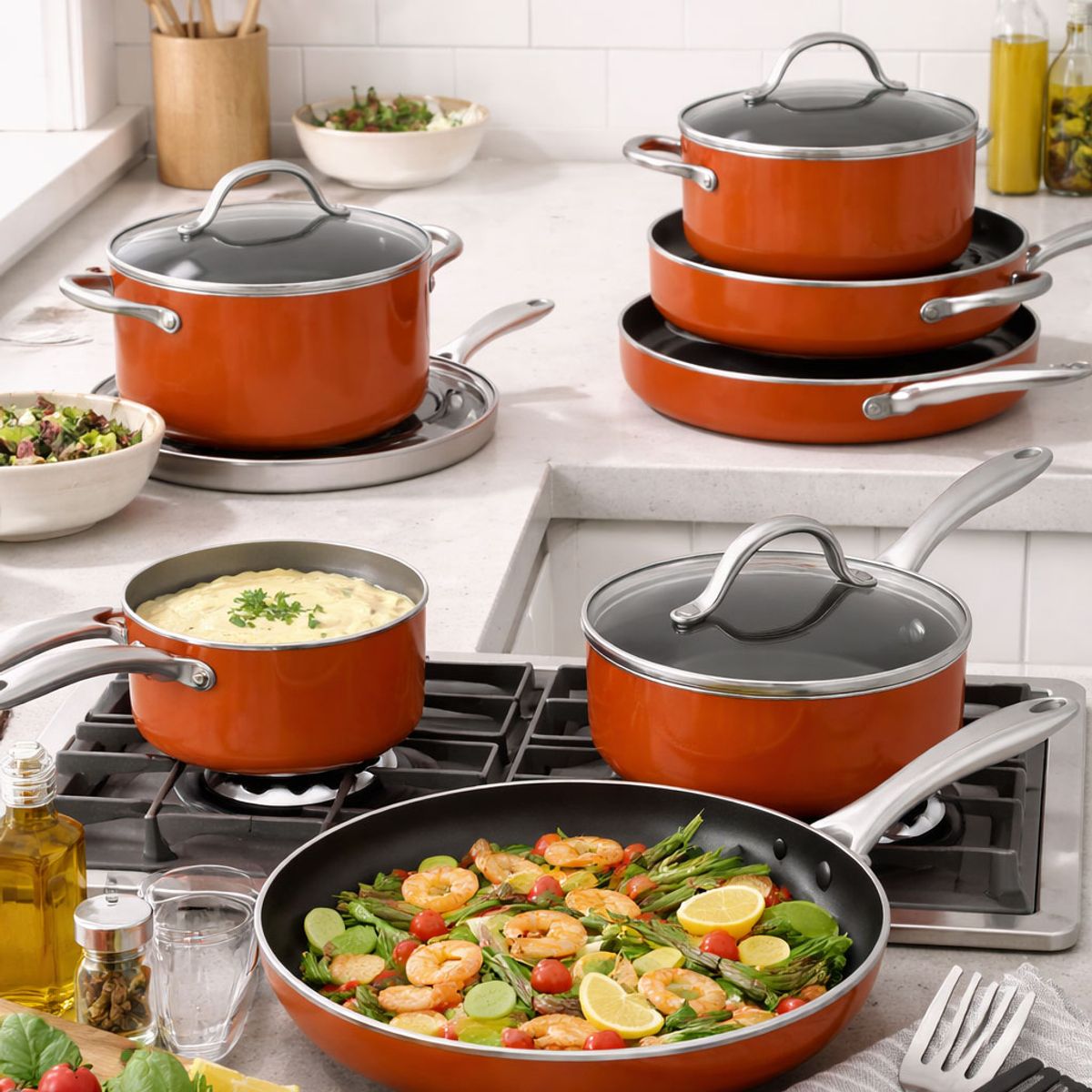 GENERICO - Batería de cocina 11 piezas - Todo tipo de Cocina