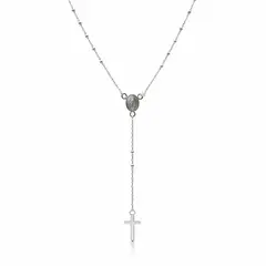 JOYAS MYTOKE - Rosario Mujer 50cm Plata Fina Hipoalergenica 925 Collar Cruz