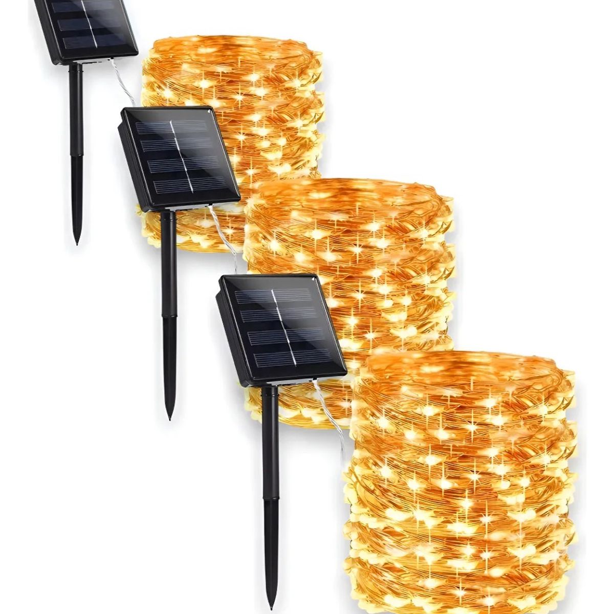 GENERICO - X3 Luces Hada Luces Navidad Solar Guirnalda Luces Solar 10m Color De Las Luces Amarillo BELUG