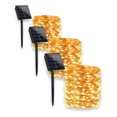 GENERICO - X3 Luces Hada Luces Navidad Solar Guirnalda Luces Solar 10m Color De Las Luces Amarillo BELUG