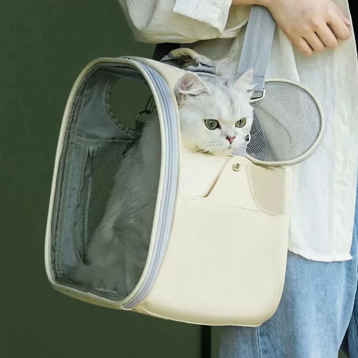 HOOPET - Bolso De Transporte De Mascotas Transparente Blanco