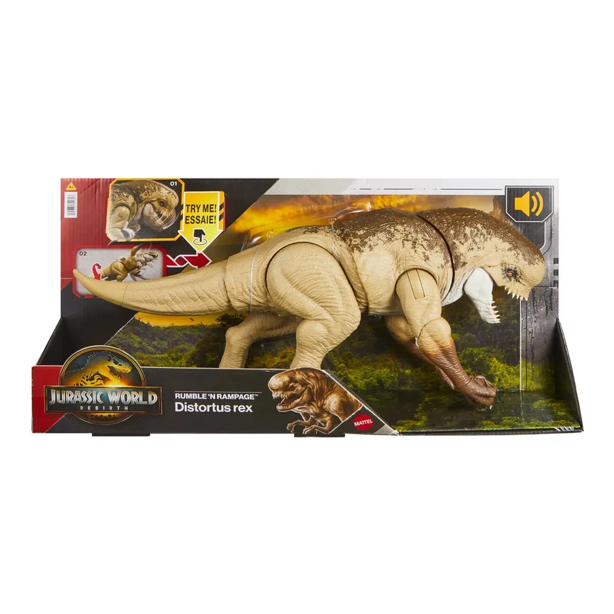 MATTEL - Jurassic World Distortus Rex Rebirth Mattel Original