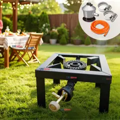 LINE - Fogón Cocina Gas Licuado 1 Plato + Kit De Instalación Camping