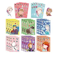 GENERICO - 8 Pegatinas Frozen Elsa Anna Olaf Armable Rompecabezas