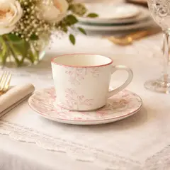 HALLEN - Juego de Tazón y platillo para 6 personas Rose