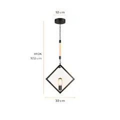 SPACE - Luminaria Techo Negra Kraz II E27 hasta 40W Diseño Decorativo