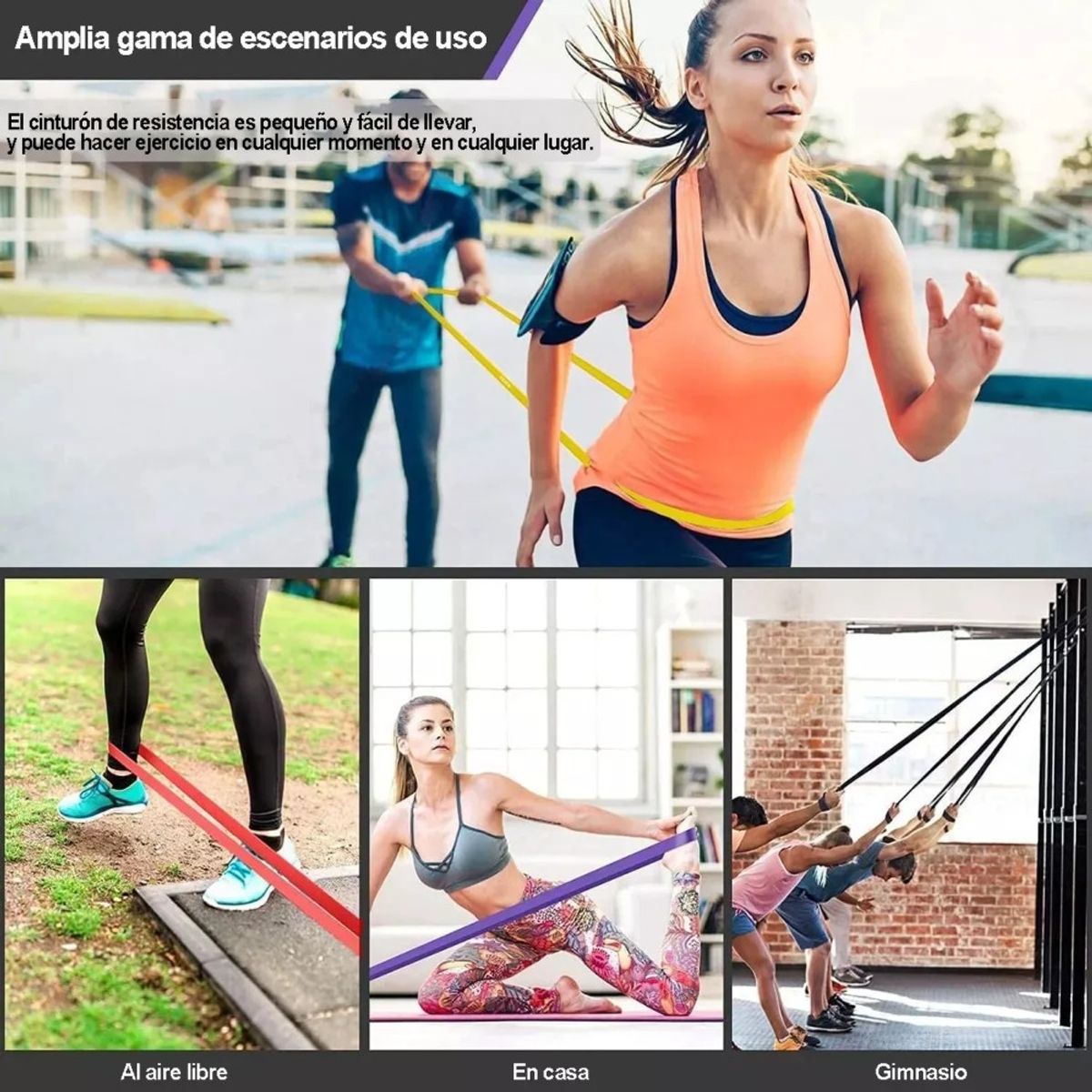 GENERICO - Kit 6 Power Bands Banda Elástica De Resistencia Pull Up Gym Juego De 6 Piezas BELUG