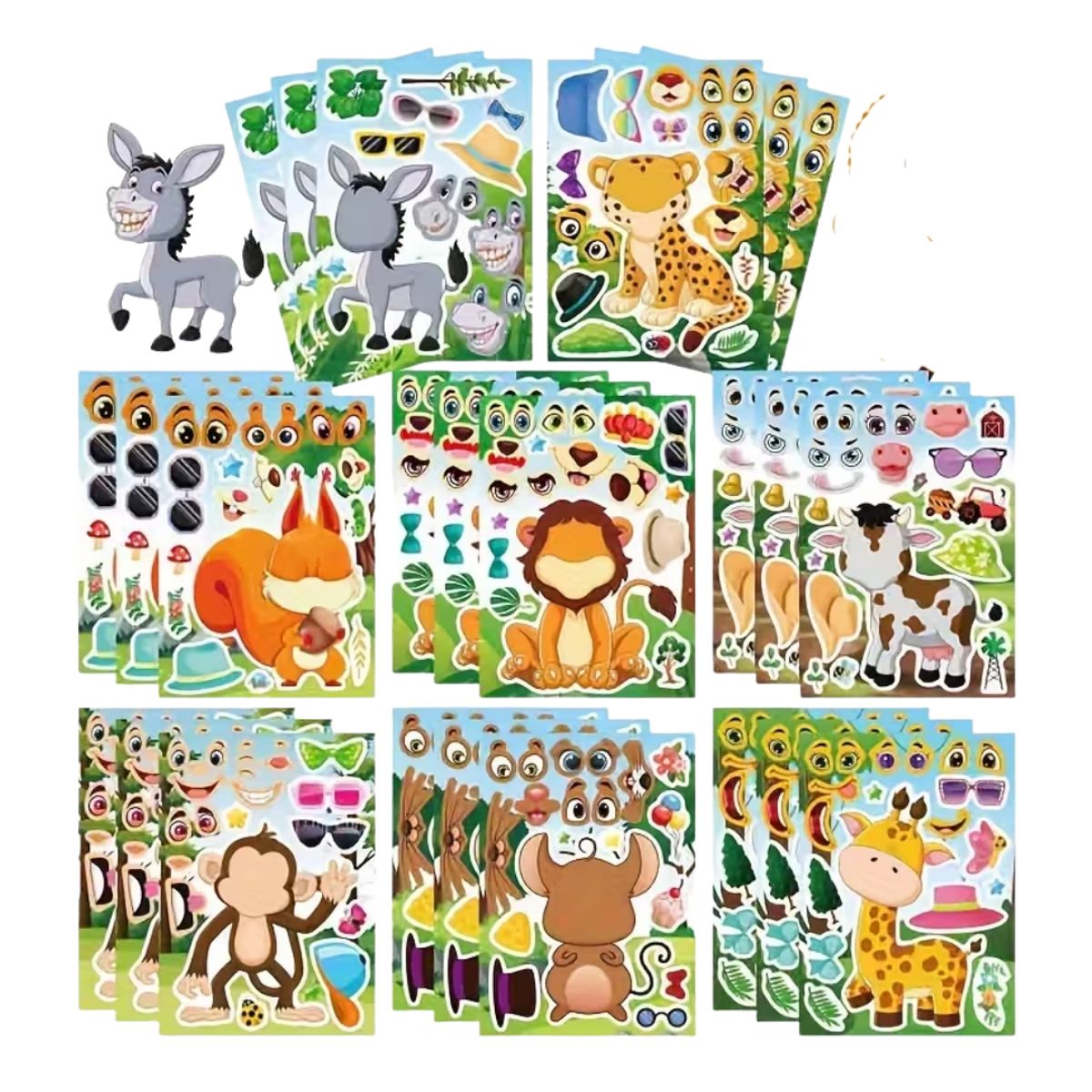 8 Laminas Stickers Animales Zoológico Armable Pegatinas, marca GENERICO - Foto 2