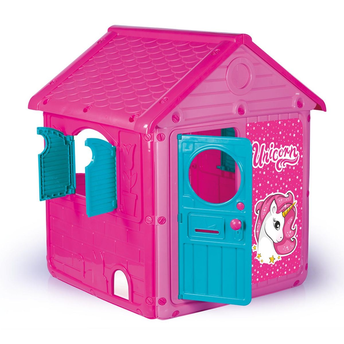 DOLU - Casa de juego rosada Unicornio 125 x 100 x 104 cm Dolu