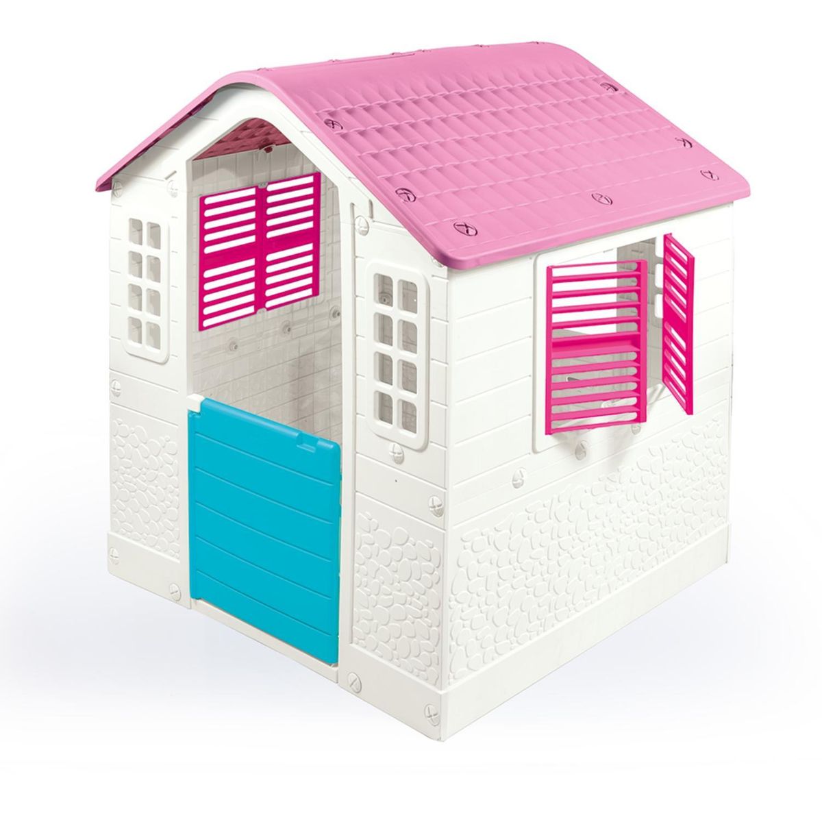 DOLU - Casa de juego blanca rosada 109 x 95 x 87.5 cm Dolu